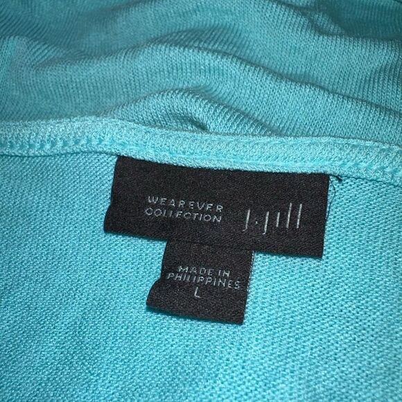 J. Jill Wearever Collection Womens L Bright Blue Open Front Stretch Cardigan - Picture 5 of 11